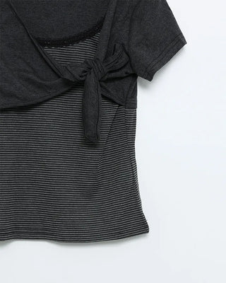 Bolero cardigan & layered T-shirt set