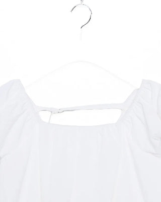 Shoulder puff shirring blouse