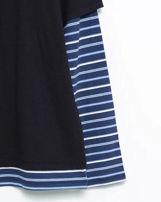 Mixed Border Layered Long T-Shirt