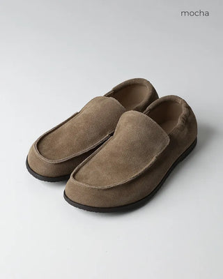 Suede square loafers
