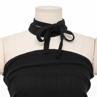 Scarf set ribbed bustier top
