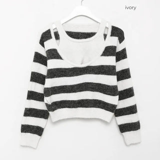 Striped layered knit