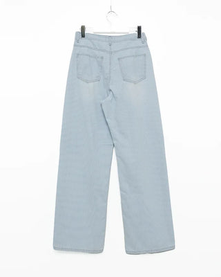 Pencil stripe summer light denim pants