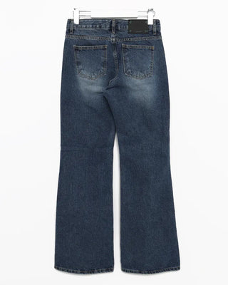 Low-rise straight denim pants