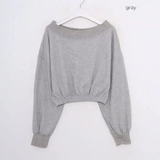 Off-shoulder cropped sweatshirt