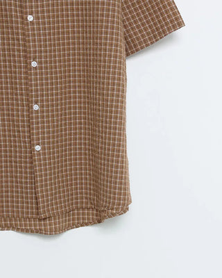 Gingham check half shirt