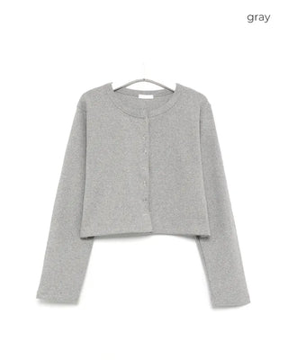 Ribbed snap-button cardigan