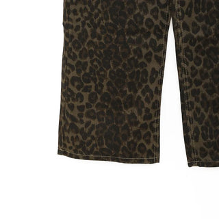 Leopard print semi-wide pants