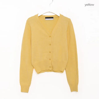 V-neck knit cardigan