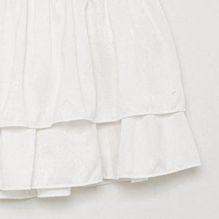 Flared shirred mini skirt