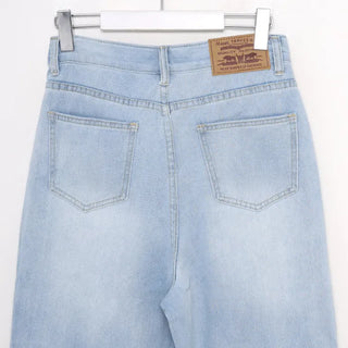 Ribbon denim pants