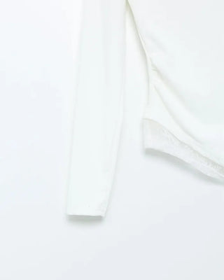 Lace-layered off-shoulder t-shirt