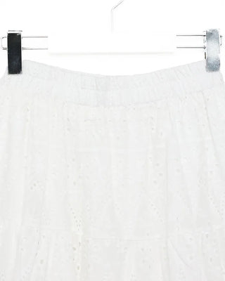 Perforated lace long skirt