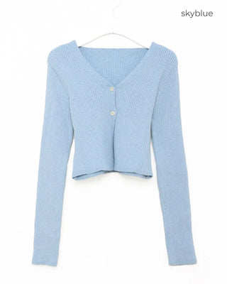 Ribbed Cropped Cardigan