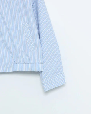 High-neck striped pattern blouson