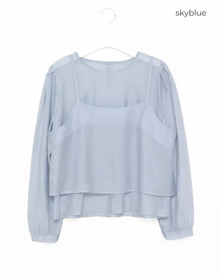 Bustier blouse layered set