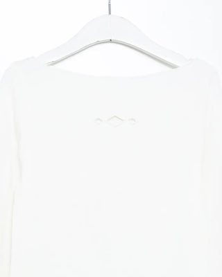 Triple Diamond Slit Slashed Neck Long T-Shirt