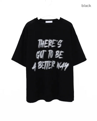 (Unisex) Marker Lettering Knit Half T-Shirt