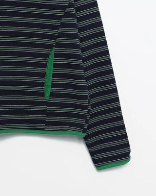 Half-neck striped zip
