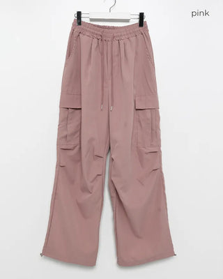 (Unisex) Elastic Waist Summer Cargo Jogger Pants