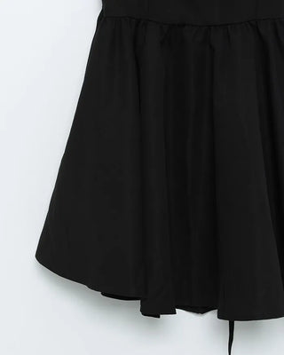 Lace-up flared camisole dress