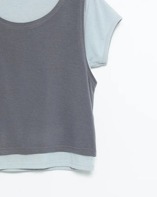 Tank Layered Semi-Cropped Short T-Shirt