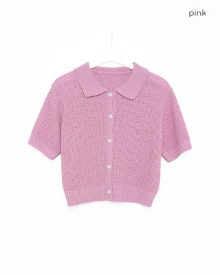 Short-sleeved knit shirt