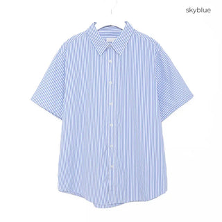 Unisex striped short-sleeved shirt