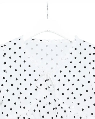 Polka Dot Ribbon Blouse