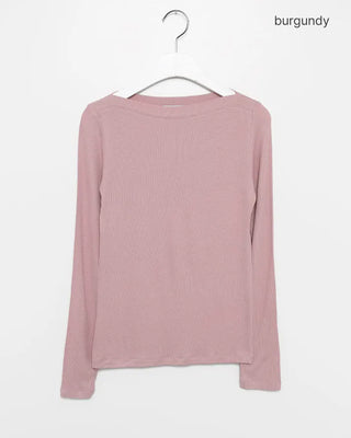 Boat neck long-sleeve top