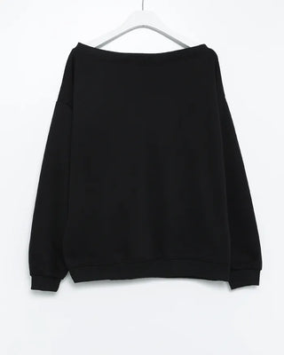 2-Way Shoulder Number Balloon Sleeve Sweatshirt
