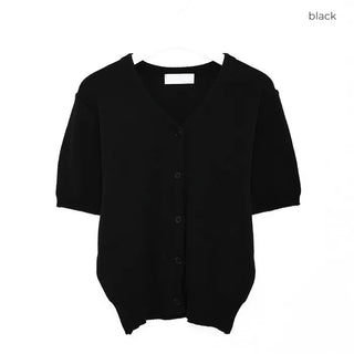 V-neck knit cardigan