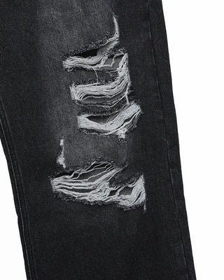 (Unisex) Distressed Wide Denim Pants