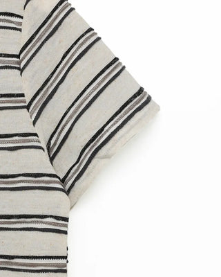 Two-tone border half-sleeve T-shirt