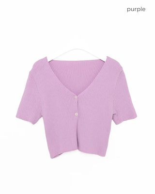 Two-button cropped cardigan