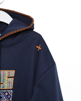 Ethnic patch hoodie
