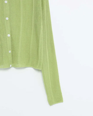 See-through ribbed cardigan