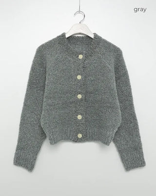 Bouclé Raglan Sleeve Cardigan