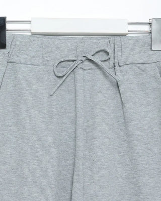 Easy High-Waisted Ribbed Shorts