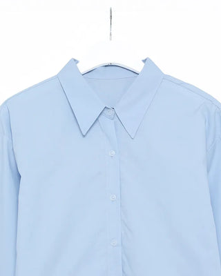 Wide cuff cropped shirt