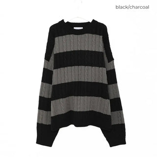 (Unisex) Bold Border Cable Knit