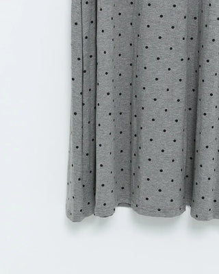 Cap-attached polka dot camisole long dress