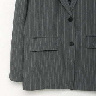 Striped Shoulder Pad Oversized Jacket