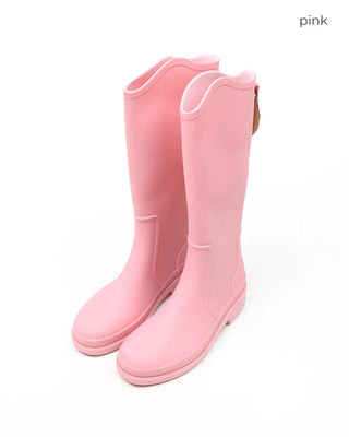 Colored long rain boots