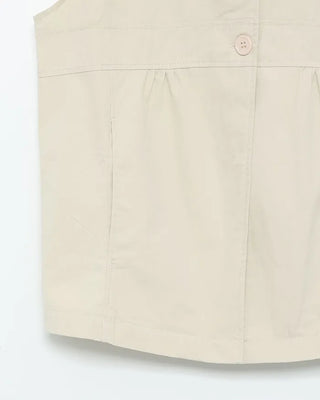 Button-up puff-sleeve cotton blouse