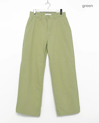Back flap pocket cotton wide pants
