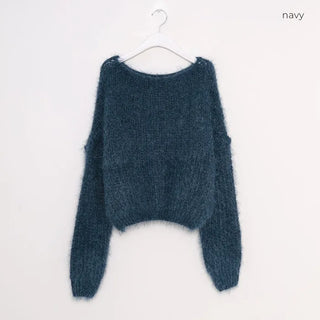 Fluffy Boat Neck Knit