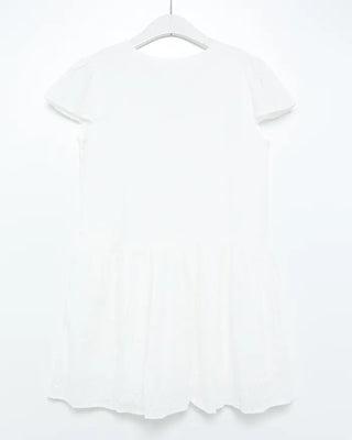 Flower Punching Cap Sleeve Peplum Tunic