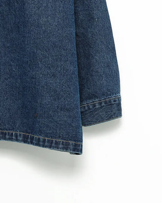 Bust patch pocket oversized denim jacket