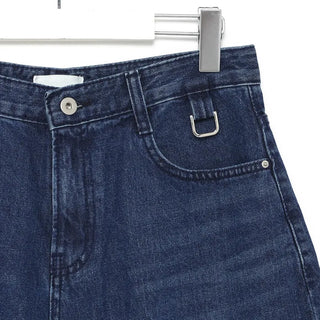 D-ring Bermuda denim pants